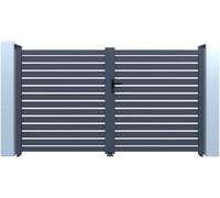 Portail aluminium semi ajouré "Julien" - 300 x 140 cm - Gris