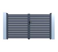 Portail aluminium semi ajouré "Julien" - 300 x 140 cm - Gris