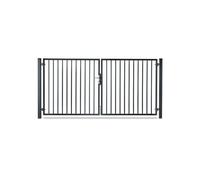 Easy Clôture Portail barreaudé Acier galvanisé Passage 3m00 H 1m50 Gris Anthracite