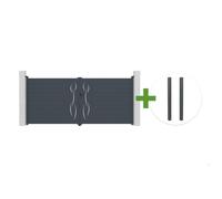 Portail battant 4m LIFE H.180cm aluminium gris + 2 poteaux ELDA aluminium gris 15x15cm