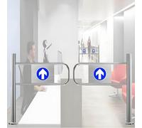 Portail battant à rebond automatique, portail battant de sécurité à ressort, porte de sécurité unidirectionnelle pour entrée de supermarché, portail de sécurité import-export Left+Right-4.59*3.18ft