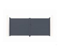 Portail battant ajustable en largeur - Casanoov - EIGER - 3m H.180cm - Gris Anthracite - Aluminium