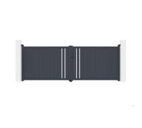 Portail battant ajustable en largeur - Casanoov - GIONA - 4m H.150cm - Gris Anthracite - Aluminium