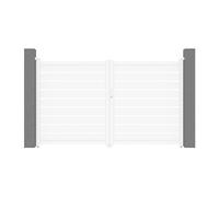 Portail battant aluminium ajouré L305 x H180 cm blanc - PRIMO