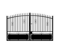 Portail battant aluminium ajouré L317 x H183 cm noir NERBIS