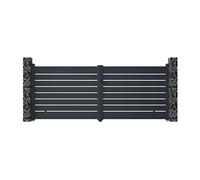 Portail battant aluminium ajouré L397 x H165 cm anthracite - PRIMO