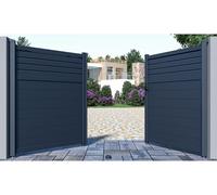 Portail battant aluminium persien L305 x H181 cm anthracite - VIAZO Gris anthracite