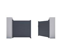Portail battant aluminium plein L305 x H150 cm anthracite - NAZARIO