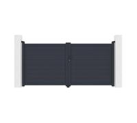 Portail battant aluminium plein L305 x H150 cm anthracite - NAZARIO
