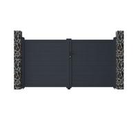 Portail battant aluminium plein L305 x H166 cm anthracite - NAZARIO