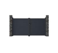 Portail battant aluminium plein L305 x H166 cm anthracite - NAZARIO