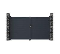 Portail battant aluminium plein L305 x H181 cm anthracite - NAZARIO