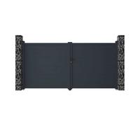 Portail battant aluminium plein L355 x H180 cm anthracite - NAZARIO