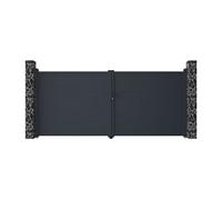 Portail battant aluminium plein L397 x H181 cm anthracite - NAZARIO