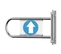 Portail battant automatique Barrière de sécurité métal à 2 voies for supermarchés entrepôts largeur réglable 55-80cm ouverture à 90° porte de contrôle d'accès unidirectionnelle(Blue/B,55~80cm)