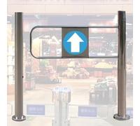 Portail battant Automatique - Dispositif d'entrée et de Sortie à Sens Unique pour Portes Doubles, à Pousser Uniquement, contrôle d'accès en Acier Inoxydable pour Magasin et bibliothèque, dim