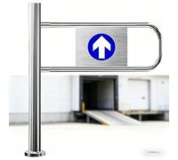 Portail battant automatique extra large Portail unidirectionnel à fermeture automatique Contrôle d'accès piéton Portails d'entrée à gauche Pour usine supermarché(LeftColumn50*100cm)