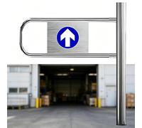 Portail battant automatique extra large Portail unidirectionnel à fermeture automatique Contrôle d'accès piéton Portails d'entrée à gauche Pour usine supermarché(RightColumn100*100cm)