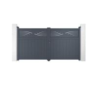 Casanoov Portail battant 3m HALTI H.160cm aluminium gris