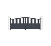 Casanoov Portail battant 3,4m MEIJE H.140cm aluminium gris