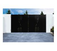 Portail Battant - Casanoov - NALI VELETA - 3,5m H.180cm - Noir Mat - Acier