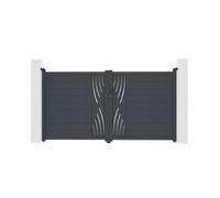 Casanoov Portail battant 3m VELETA H.160cm aluminium gris