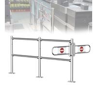 Portail Battant D'entrée de Supermarché, Porte Battante à Rebond Automatique, Portillon Piétonnier en Acier Inoxydable avec Garde-corps de Sécurité pour Bibliothèques, Hôpitaux(Silver)