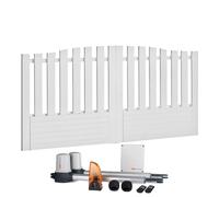 Portail battant électrique PVC blanc ALENÇON CHAPEAU DE GENDARME