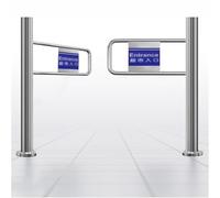Portail battant en acier inoxydable - Porte d'accès à ressort pour supermarchés, bibliothèques et magasins, barrière de sécurité durable de 190 x 97 cm pour contrôle des foules et entrée sécurisée