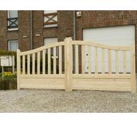 Solid Portail battant en bois de pin brut Ghent - 3 m - S210LD