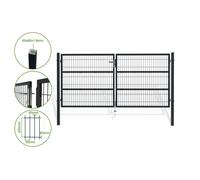 Portail battant grillagé - Casanoov - RAZO - 3m H.140cm - Gris - Acier