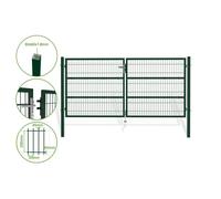 Portail battant grillagé - Casanoov - RAZO - 3m H.140cm - Vert - Acier