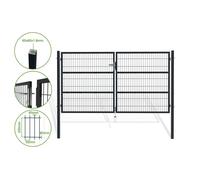 Portail battant grillagé - Casanoov - RAZO - 3m H.160m - Gris - Acier