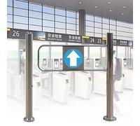 Portail battant métallique Auto-installable - SAS à 90°, adapté aux passages de marché, Portail de sécurité unidirectionnel de 55 x 100 cm, avec clôture Industrielle montée sur Poteau.