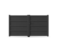 Portail battant, modèle Cholet, aluminium, anthracite, systèmes de fixation flexibles, personnalisable