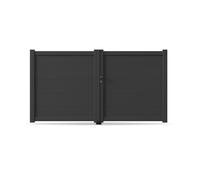 Portail battant, modèle Montreuil, aluminium, anthracite, systèmes de fixation flexibles, personnalisable