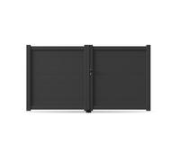Portail battant, modèle Orléans, aluminium, anthracite, systèmes de fixation flexibles, personnalisable