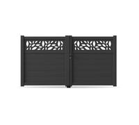 Portail battant, modèle Rouen, aluminium, anthracite, systèmes de fixation flexibles, personnalisable