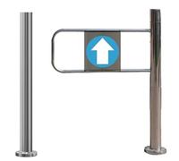 Portail Battant Unidirectionnel en Acier Inoxydable, Portail Battant à Rebond Automatique avec Ressort, Ouverture à 90 degrés, pour Supermarché(Silver-r,50x100cm/19.6x39.4in)