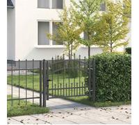 Portail battant - VIDAXL - Avec pointe - Gris - Acier - 103 x 115 cm