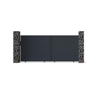 Portail coulissant aluminium plein L374 x H165 cm anthracite - NAZARIO