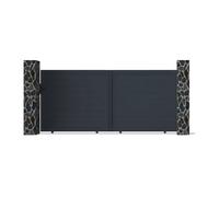Portail coulissant aluminium plein L374 x H165 cm anthracite - NAZARIO