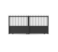 Portail coulissant, modèle Hyères, aluminium, anthracite, systèmes de fixation flexibles, personnalisable