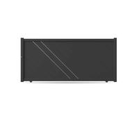 Portail coulissant, modèle Roubaix, aluminium, anthracite, systèmes de fixation flexibles, personnalisable