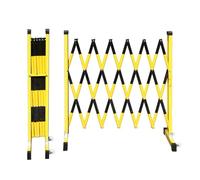 Portail de barricade extensible en métal - Clôture industrielle mobile pliable en accordéon avec roulettes pour la sécurité des piétons et de la circulation (jaune noir, H 1,2 m x L 1,5 m)