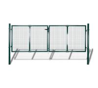 vidaXL Portail de clôture Acier 306x150 cm Vert