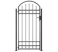 Portail de clôture - AKOZON - AKO7646491580213 - Acier noir - 105x204 cm - Verrou inclus