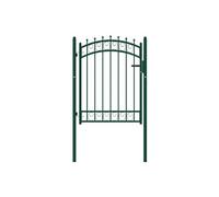 vidaXL Portail de clôture acier 100 x 125 cm avec pointes vert