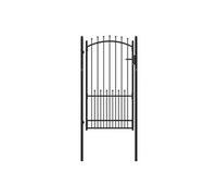 Portail de clôture avec pointes Acier 100x175 cm Noir