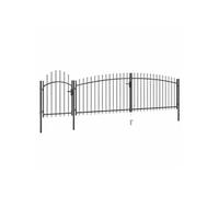 vidaXL Portail de Clôture de Jardin avec Dessus en Lance Portillon de Terrasse Porte de Patio Barrière de Sécurité de Jardin 146323 Noir G